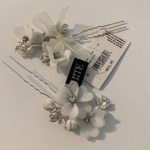 Vera Wang Collection David’s Bridal White Flower and Silver Hair Pins